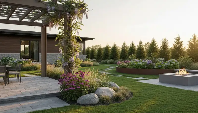 Landscaping crew serving Buffalo, NY with professional lawn and landscape maintenance