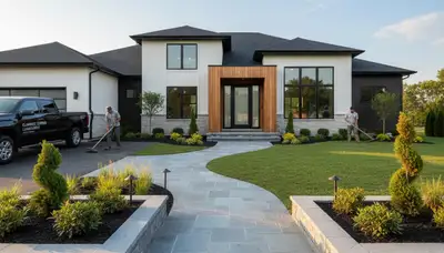 Landscaping crew provides professional yard maintenance and outdoor property care in Buffalo, NY