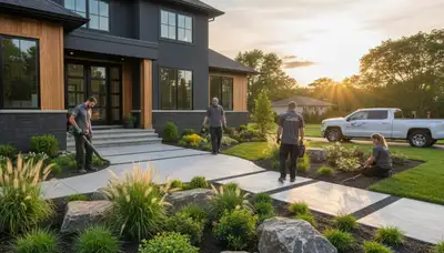 Landscaping crew serving Buffalo, NY with professional residential and commercial landscape services