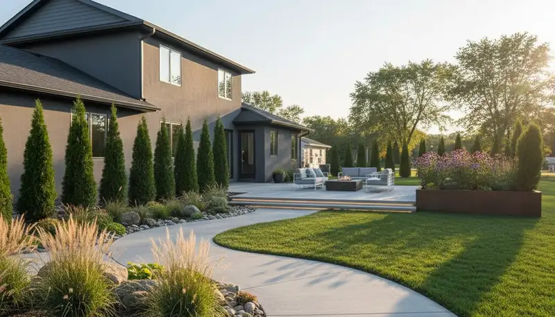 Landscaping crew providing Buffalo, NY lawn care and yard maintenance services