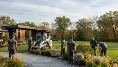 Landscaping team providing outdoor property maintenance in Buffalo, NY
