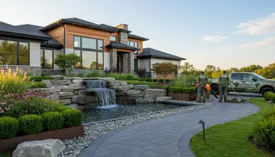Landscaping crew serving Buffalo, NY with professional lawn care and landscape maintenance