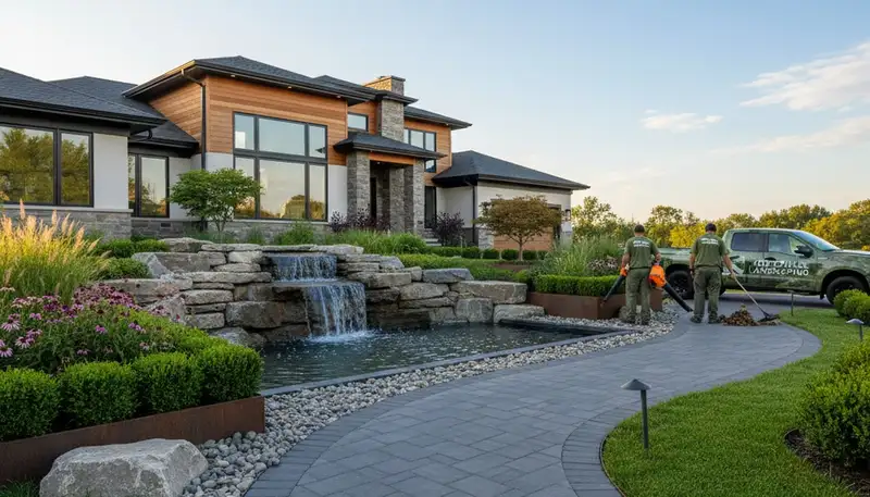 Landscaping crew serving Buffalo, NY with professional lawn care and landscape maintenance