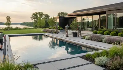 Landscaping crew serving Buffalo, NY with professional lawn and landscape maintenance