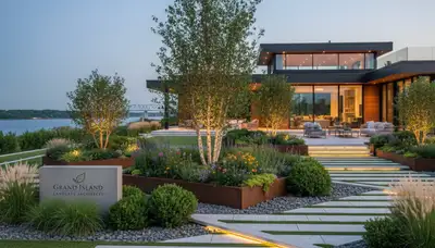 Buffalo, NY landscaping crew providing professional lawn care and landscape maintenance services