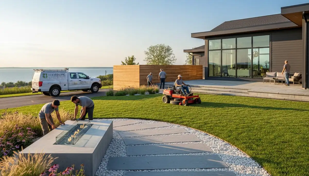 Landscaping crew serving Buffalo, NY with professional yard maintenance and property care
