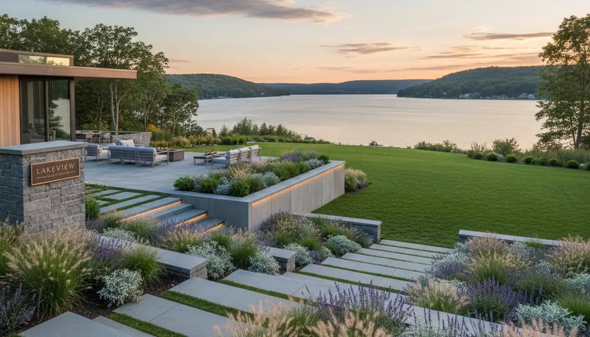 Buffalo, NY landscaping crew providing professional lawn and garden maintenance services