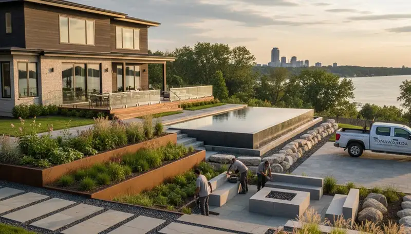 Buffalo, NY landscaping team providing professional lawn care and landscape maintenance services