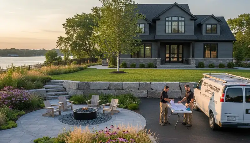 Buffalo, NY landscaping crew providing professional residential and commercial landscape services