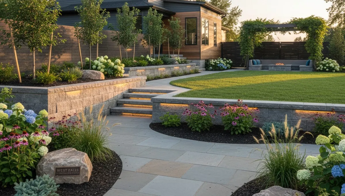 Landscaping crew serving Buffalo, NY with professional lawn care and outdoor property maintenance