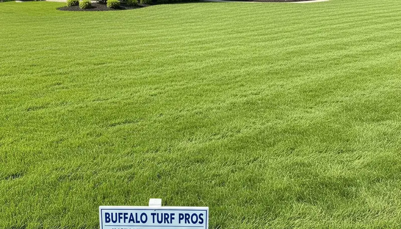 Freshly installed vibrant green sod lawn in Buffalo NY by Chop Chop Landscaping showcasing instant yard transformation